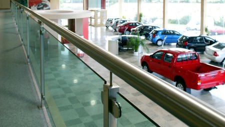 handrails in a showroom