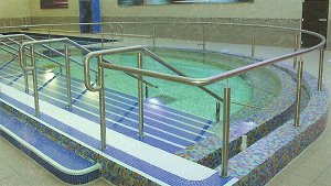Stainless steel Handrails in a swimming pool