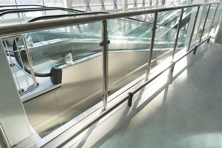 Glass balcony in a store